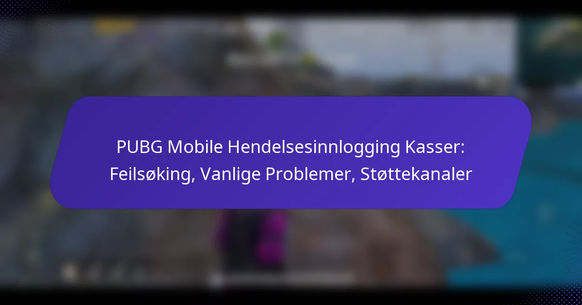 PUBG Mobile Hendelsesinnlogging Kasser: Feilsøking, Vanlige Problemer, Støttekanaler