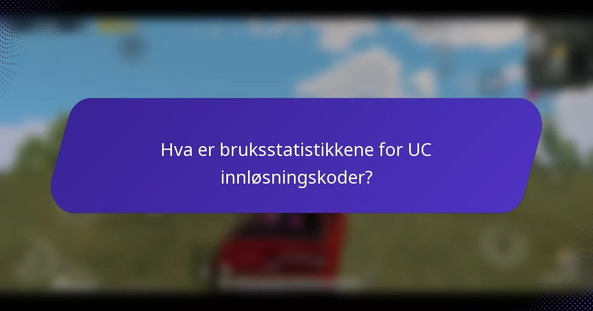 Hva er bruksstatistikkene for UC innløsningskoder?