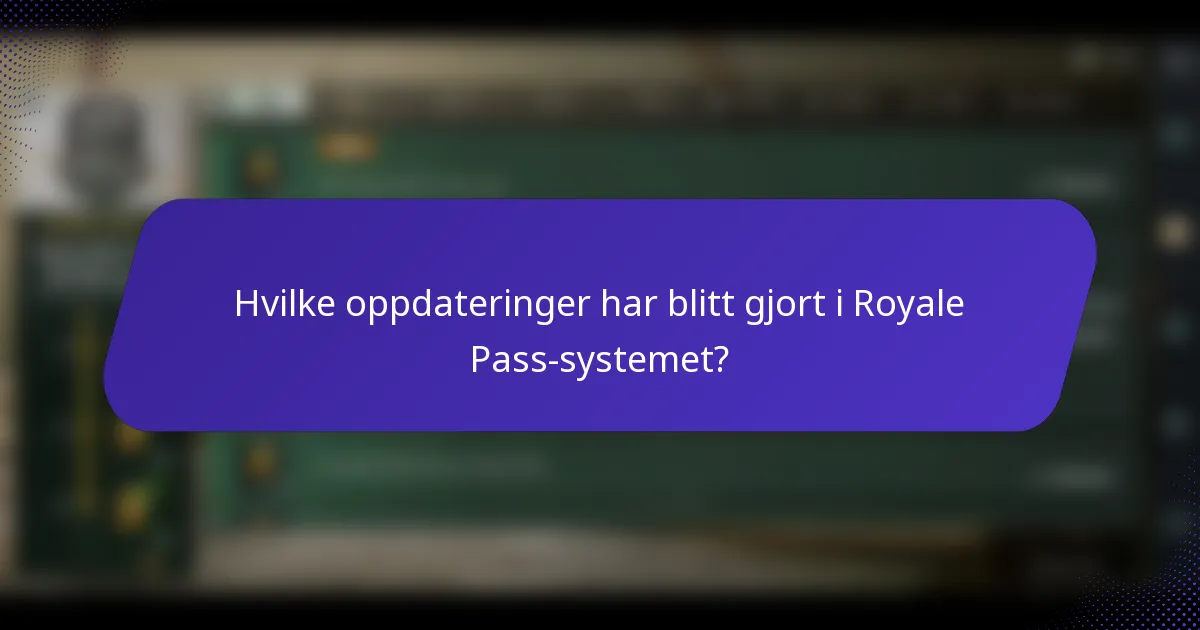 Hvilke oppdateringer har blitt gjort i Royale Pass-systemet?