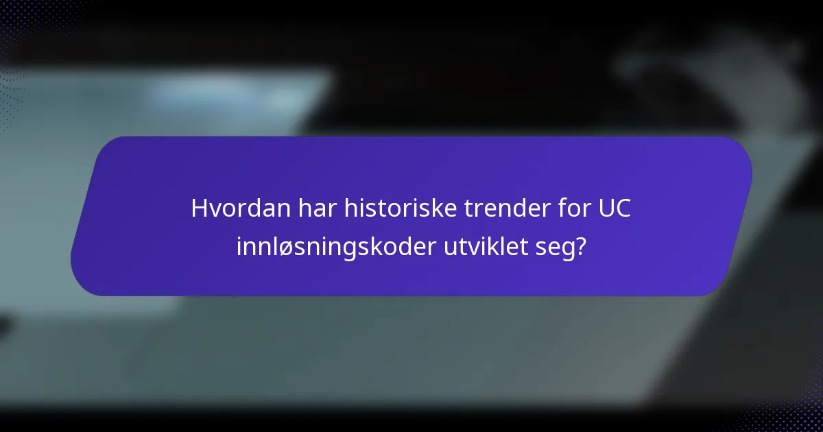 Hvordan har historiske trender for UC innløsningskoder utviklet seg?